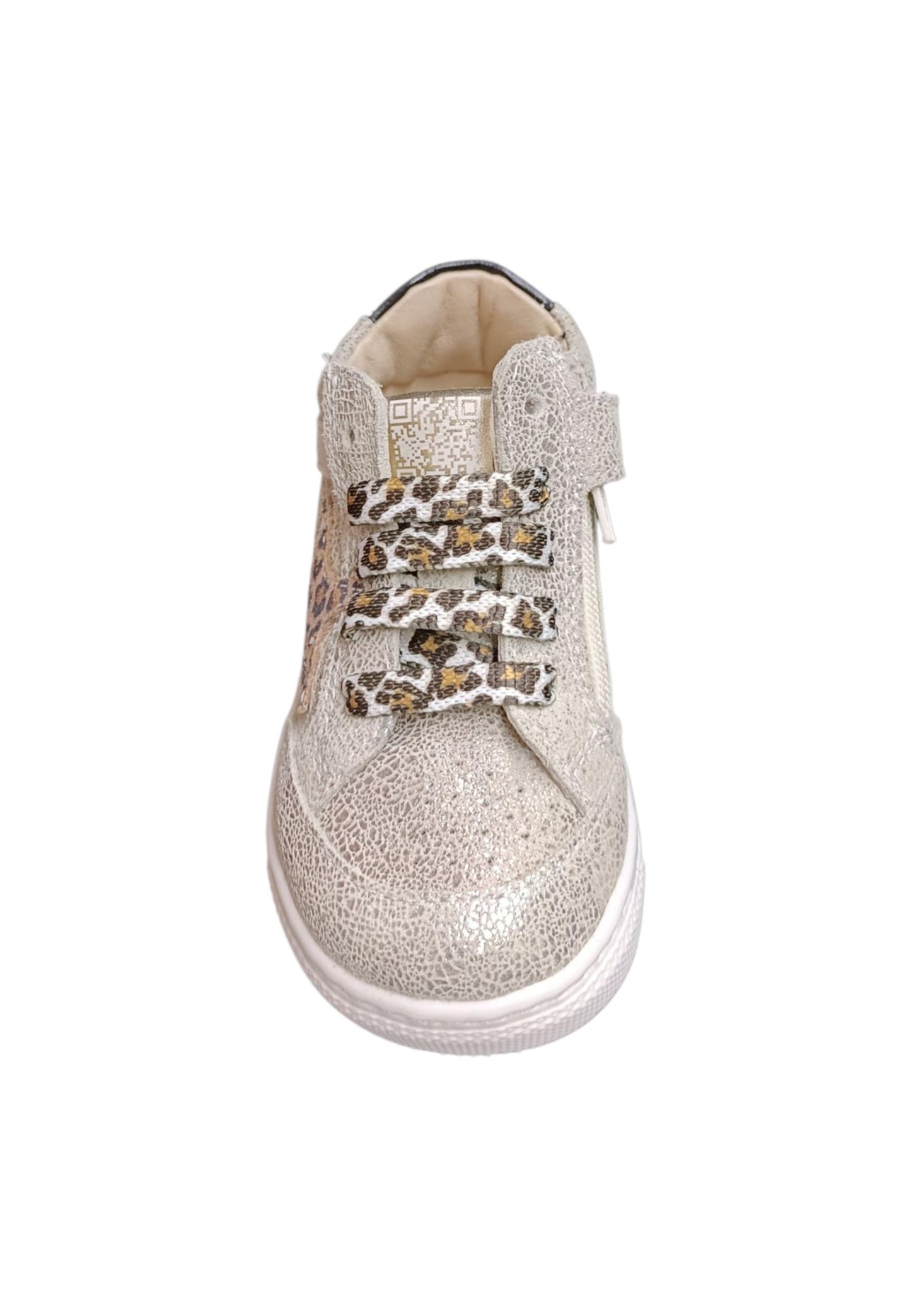 Ciao Star Baby Sneakers Primi Passi Bimba Platino Nero - Scarpe Pelle Zip