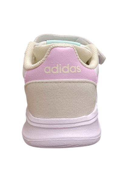 Scarpe sneakers Bambine e ragazze adidas RUN70s  bianco-grigio-fuxja-verde acqua laccio elastico e velcro