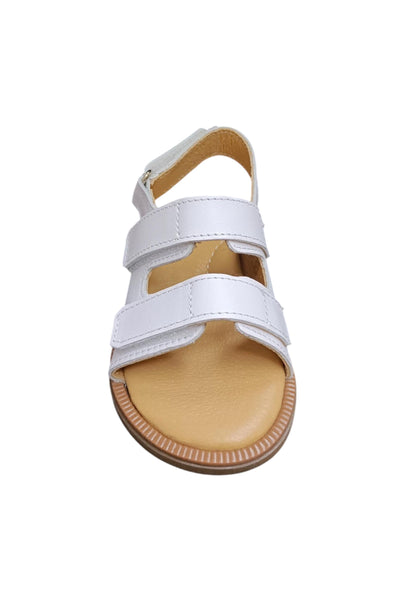 Sandalo bambino Platis Open Classic bianco pelle - Sandalo da passeggio con velcro
