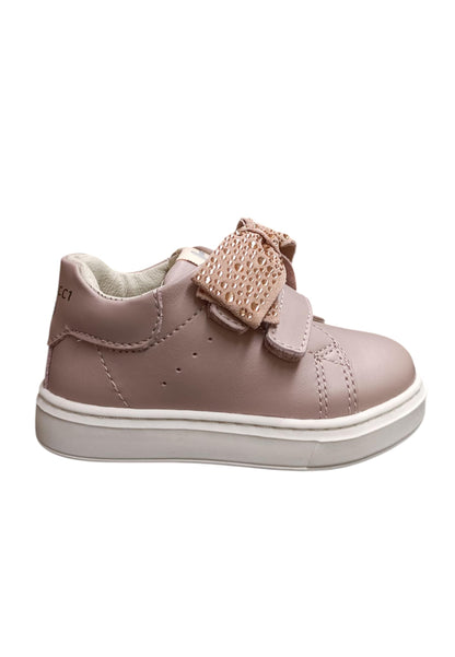 Sneakers primi passi bambina Balducci Cita cipria pelle - Dolcezza e sicurezza con chiusura velcro