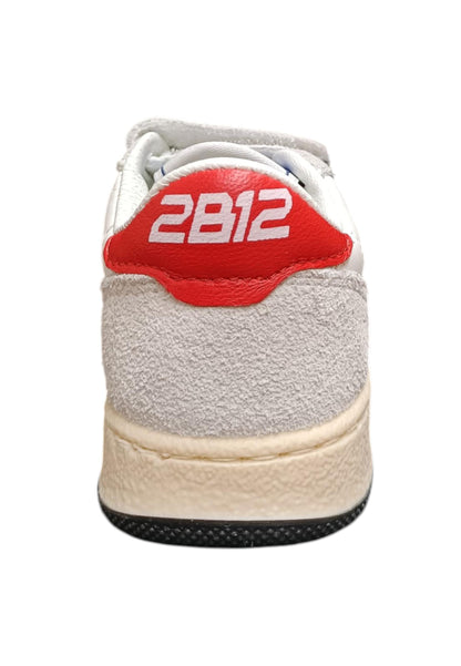 Scarpe sneakers Bambine e ragazze 2B12 BABYMINI PLAY bianco-grigio-rosso velcro