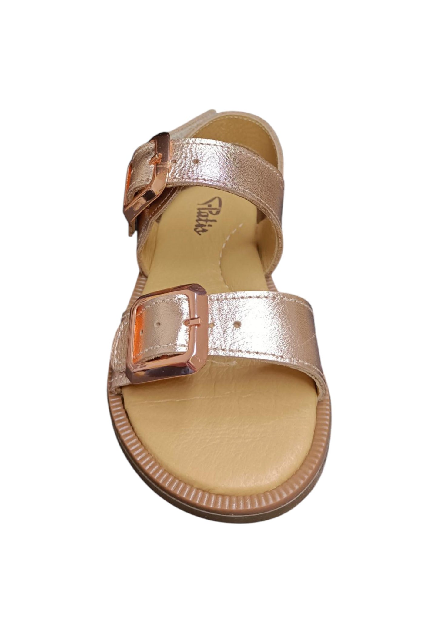 Sandalo bambina Platis Open Classic cipria laminato - Sandalo da passeggio con velcro