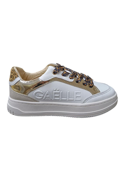 Scarpe sneakers Bambine e ragazze gaelle ZOE  bianco-beige-maculato laccio
