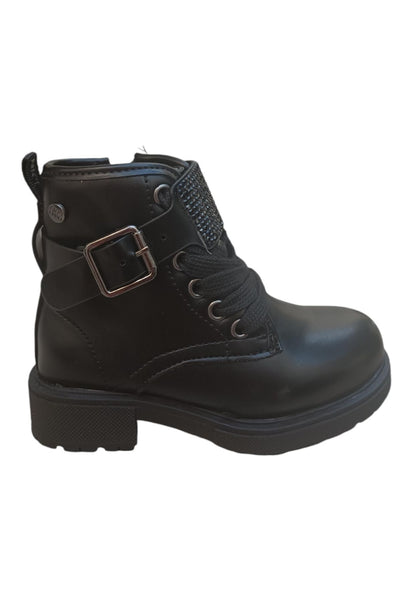 Anfibio bambina Gioseppo Roskilde nero pelle zip laterale urban style