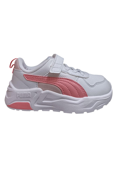sarpe sneakers Bambine e ragazze PUMA TRINITY  bianco-rosa laccio elastico e velcro