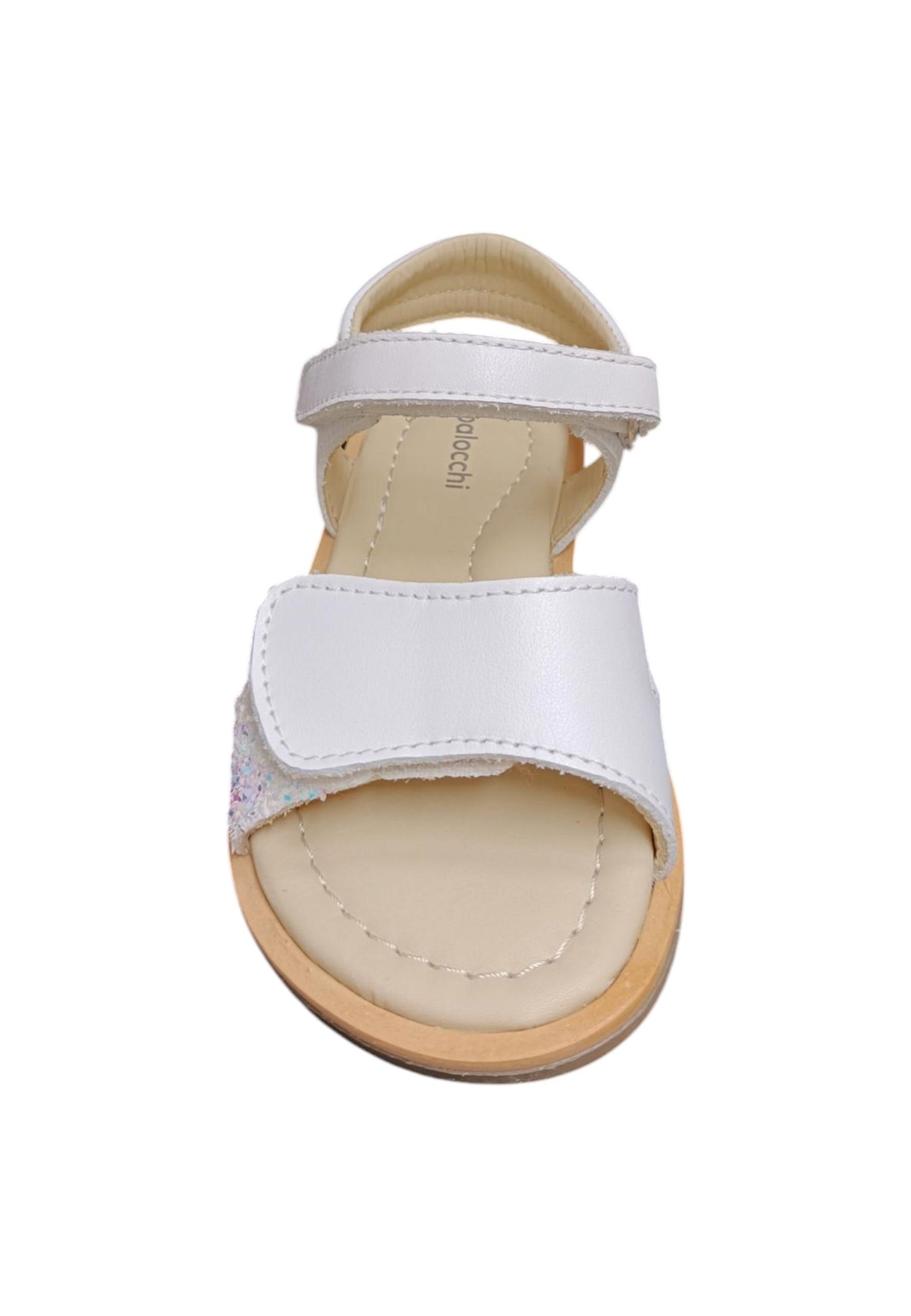 Sandalo bambina Balocchi Ponza bianco pelle - Sandalo da passeggio con velcro