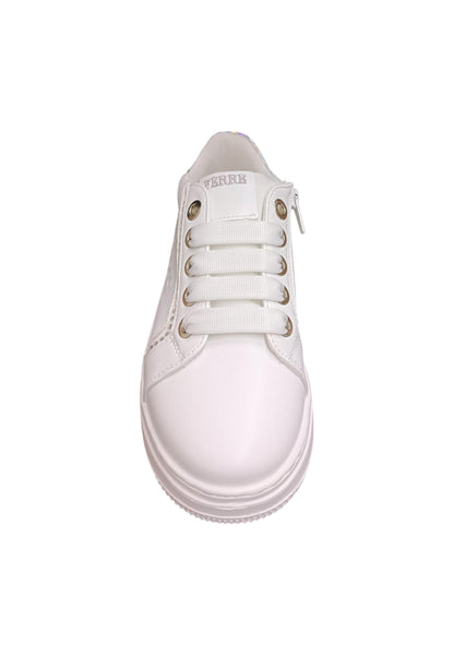 Scarpe sneakers Bambine e ragazze ferrè william  bianco laccio e zip laterale