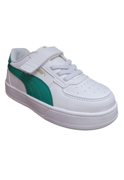 sarpe sneakers Bambini e ragazzi PUMA CAVEN  bianco-verdone laccio elastico e velcro
