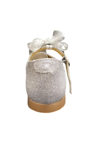 Ballerina bambina Panyno B3024 argento glitter fibbia fiocco estraibile elegance
