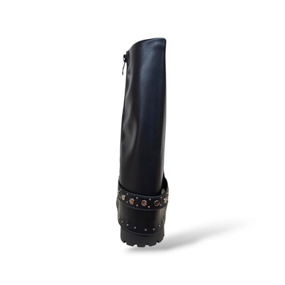melania-ms65075-stivali-neri-borchie-bambine-ragazze-pelle-nera-rock-zip-laterale-look-bold-grintoso-potente-total-black-jeans-gonna-pelle-moda-autunno-inverno-2026-taglie-31-36-scarpetteria-gica-trani

