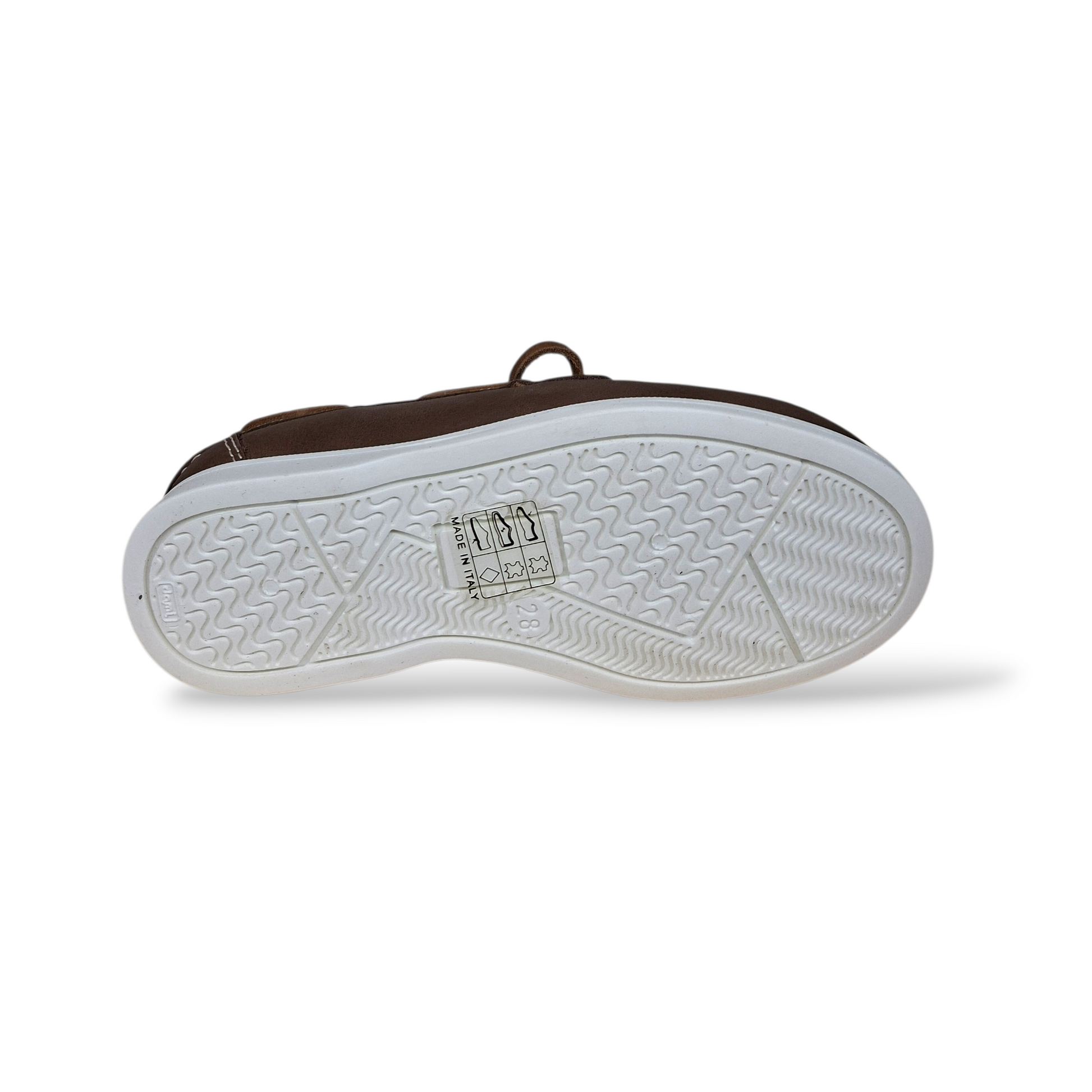 Scarpe bambino eleganti mocassino cuoio-bianco suola gomma - Scarpetteria Gica Trani
