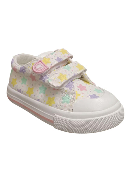 Scarpe sneakers bambina Conquitos TESH  bianco-multicolore velcro