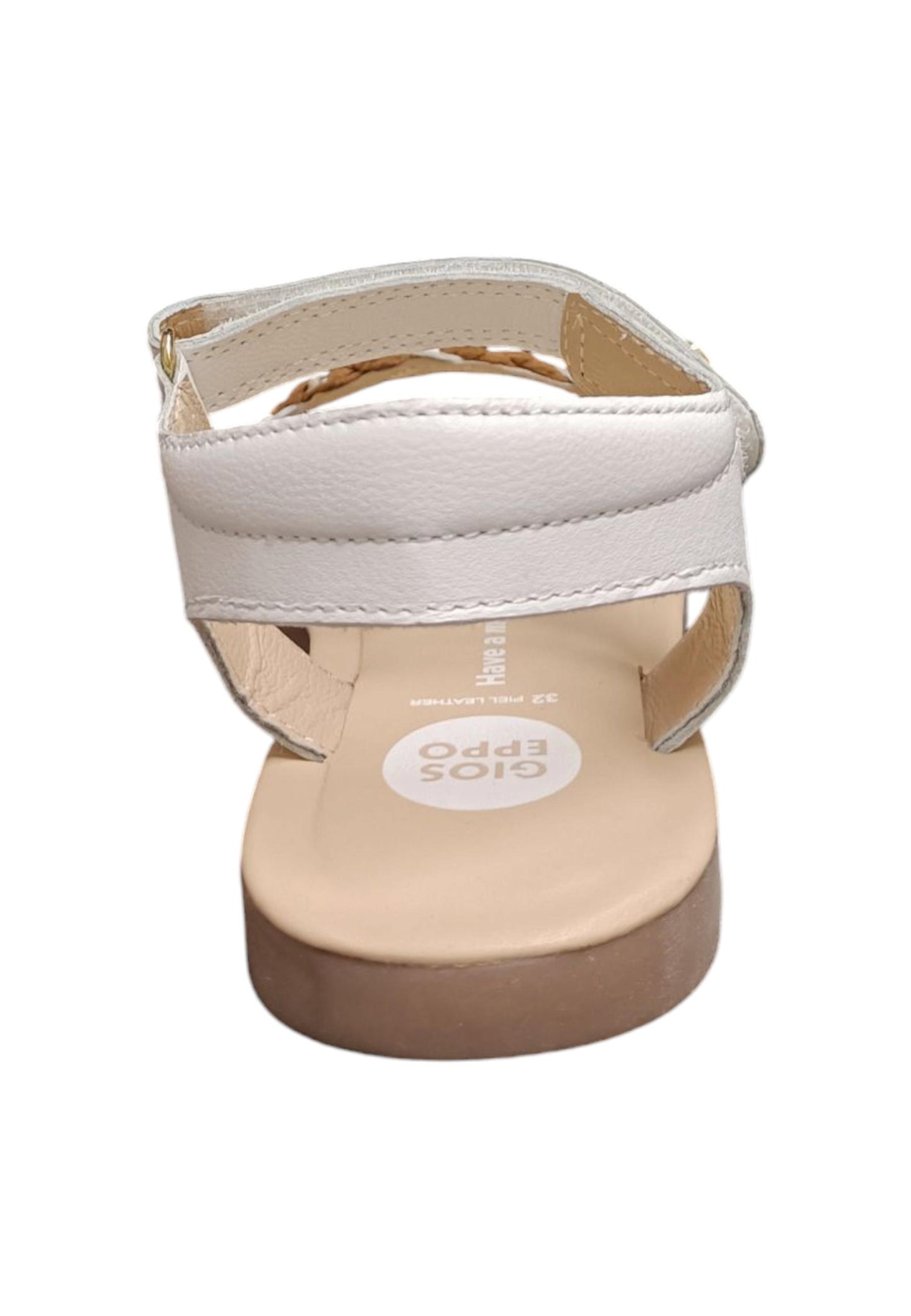 Sandali Bambina GIOSEPPO LEMINGTON 75343 – Pelle Bianca | Velcro a Strappo per una Calzata Rapida e Sicura