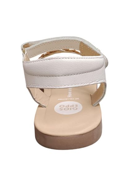 Sandali Bambina GIOSEPPO LEMINGTON 75343 – Pelle Bianca | Velcro a Strappo per una Calzata Rapida e Sicura