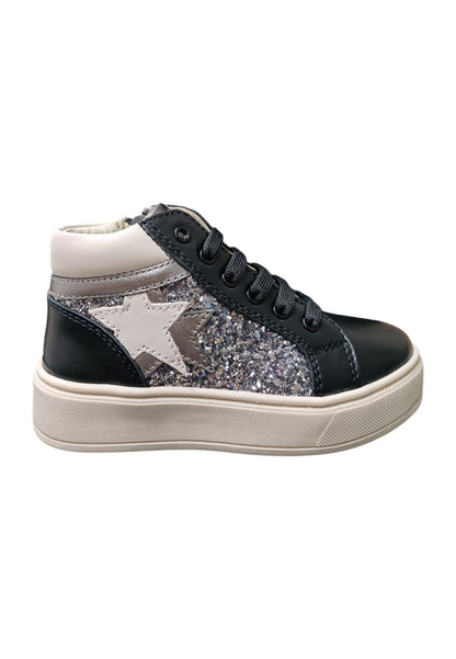 Scarpe sneakers Bambine e ragazze balducci KIABI  nero-argento laccio e zip laterale