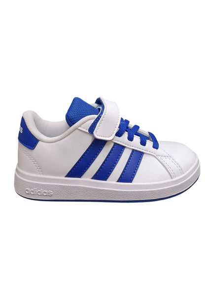 sarpe sneakers Bambini e ragazzi adidas GRAND COURT  bianco laccio elastico e velcro