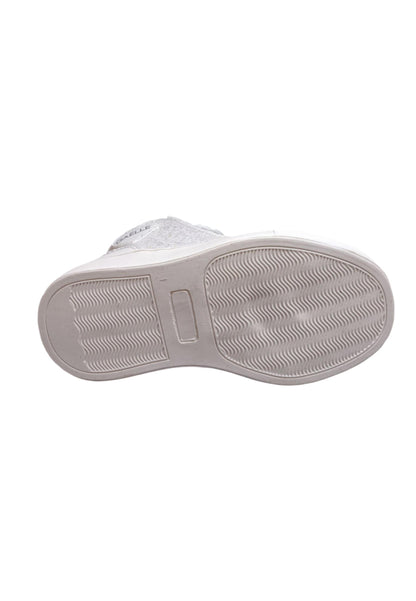 Scarpe sneakers Bambine gaelle glitter  bianco-glitter bianco laccio e zip laterale