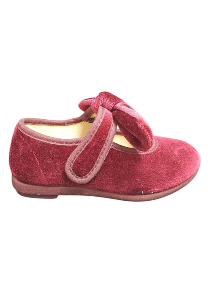 Ballerina bambina Vul-Ladi Candy bordeaux velluto velcro elegance style