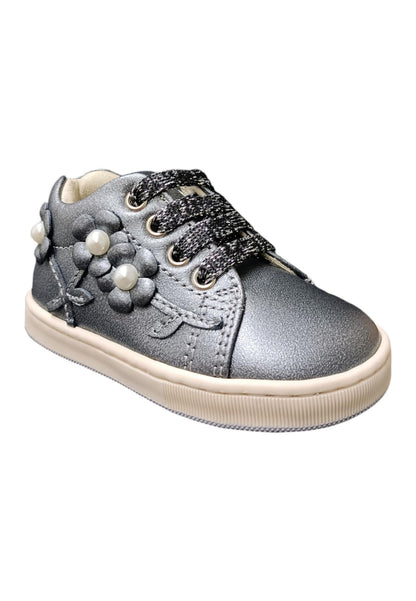 Scarpe sneakers bambina balducci cita  bianco-oro laccio e zip laterale