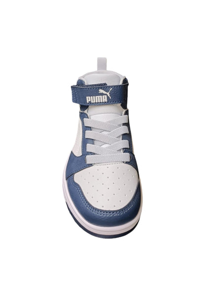 Scarpe sneakers Unisex bambini PUMA REBOUND  bianco-nero laccio elastico e velcro