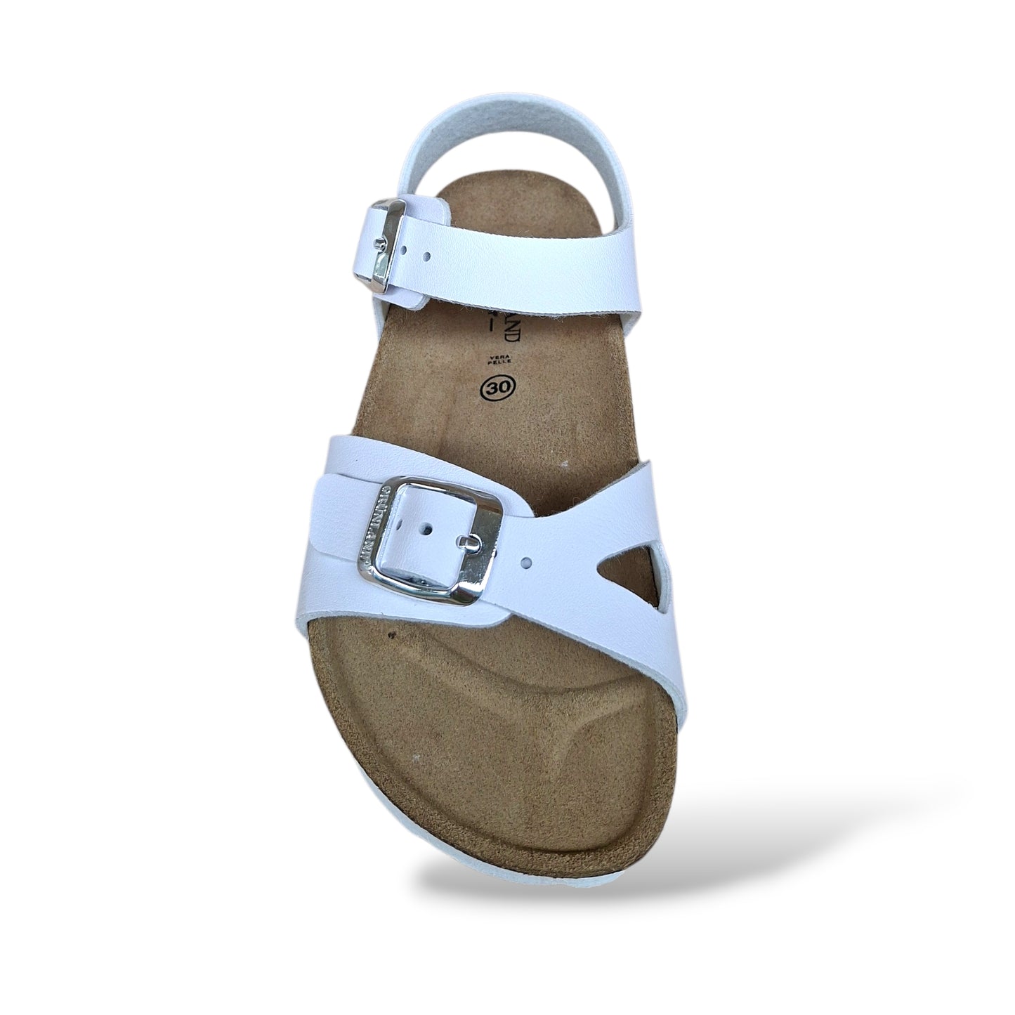 Sandalo Bio Sughero Bambini e Ragazzi Grunland Junior Luce Bianco – Fibia