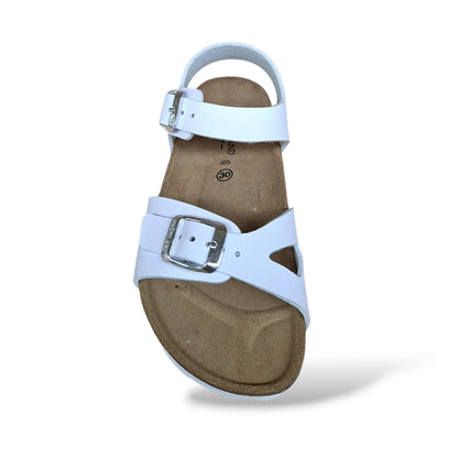 Sandalo Bio Sughero Bambini e Ragazzi Grunland Junior Luce Bianco – Fibia
