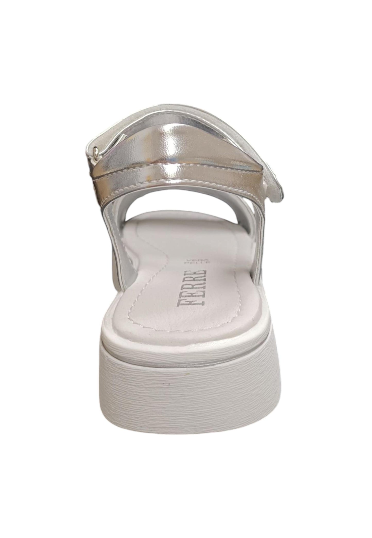 Sandalo bambina Ferrè Pam bianco pelle sintetica - Sandalo da passeggio con velcro
