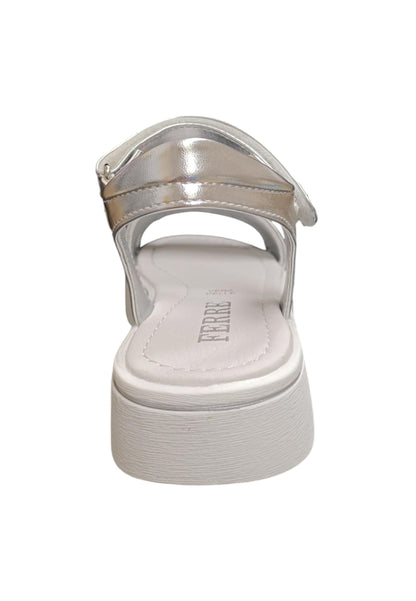 Sandalo bambina Ferrè Pam bianco pelle sintetica - Sandalo da passeggio con velcro
