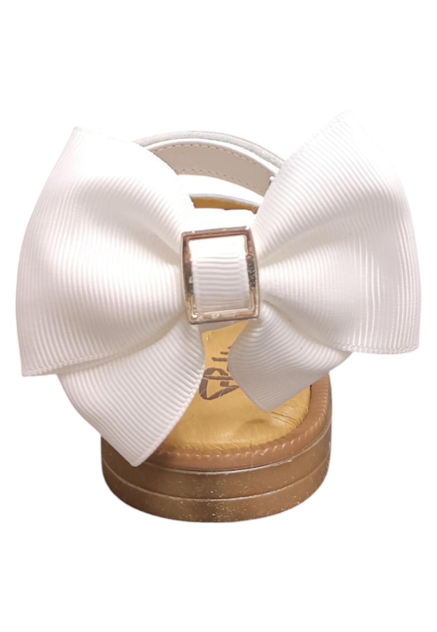 Sandalo bambina Platis Open Classic bianco pelle - Sandalo da passeggio con velcro