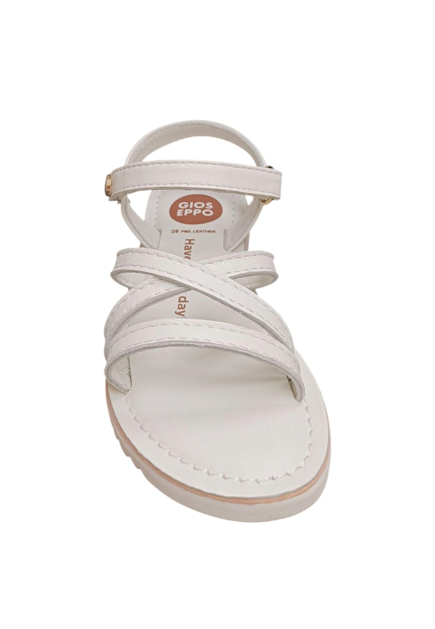 Sandalo bambina Gioseppo Tolland bianco pelle velcro comfort elegance