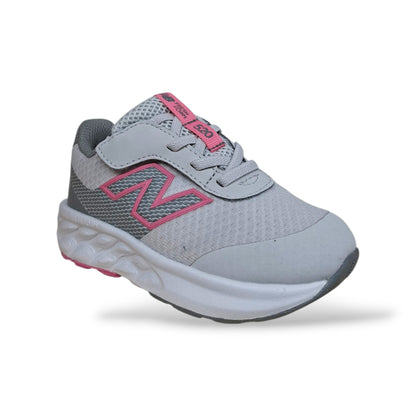 New Balance 520 Sneakers Bambine Grigio Rosa | Taglia 20-27,5 | Tessuto Velcro | Scarpetteria Gica