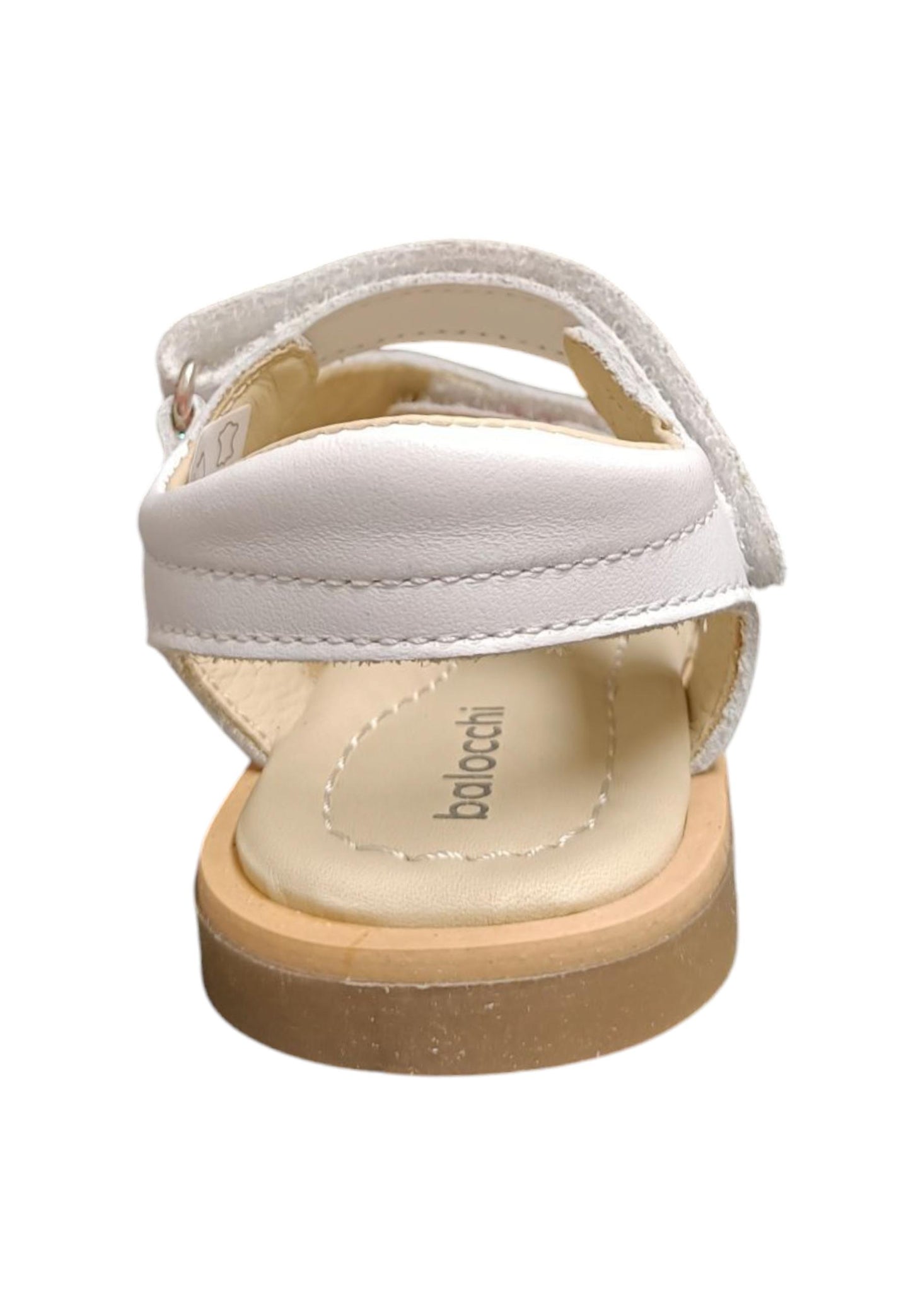 Sandalo bambina Balocchi Ponza bianco pelle - Sandalo da passeggio con velcro