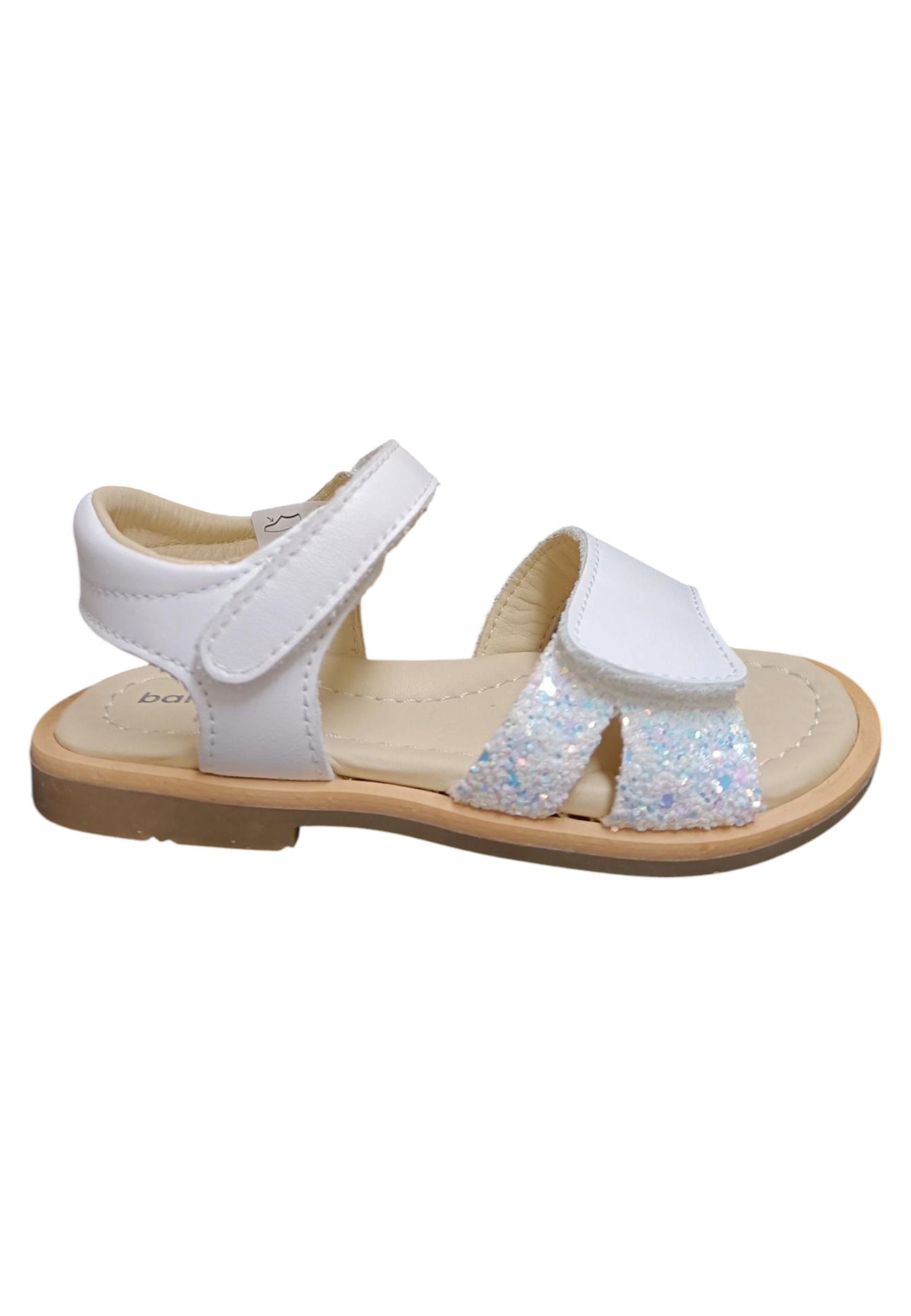 Sandalo bambina Balocchi Ponza bianco pelle - Sandalo da passeggio con velcro