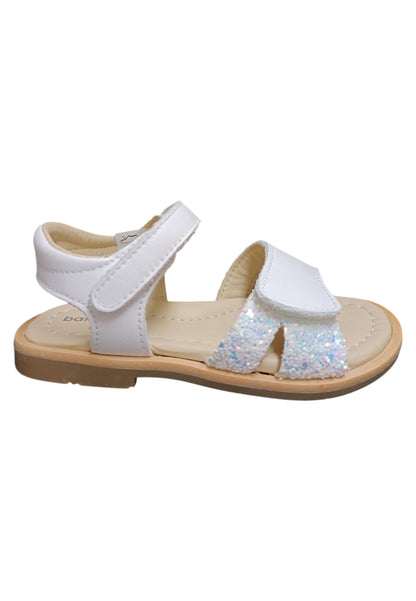 Sandalo bambina Balocchi Ponza bianco pelle - Sandalo da passeggio con velcro