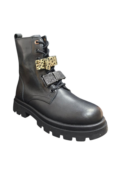 Anfibio bambina Gioseppo Agassiz nero pelle zip laterale urban style