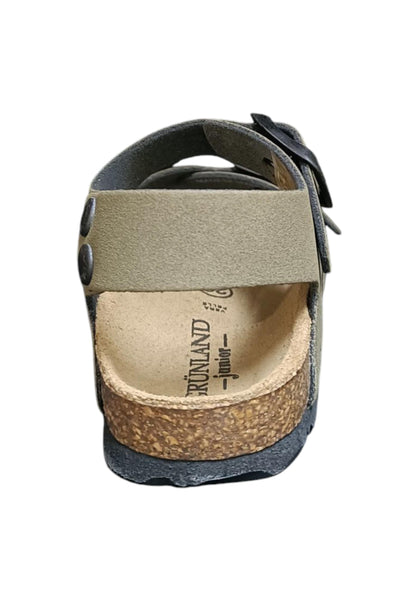 Sandalo bambino Grunland Junior 0635 oliva bio fibbia comfort naturale