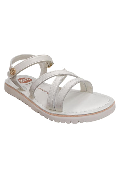 Sandalo bambina Gioseppo Tolland bianco pelle velcro comfort elegance
