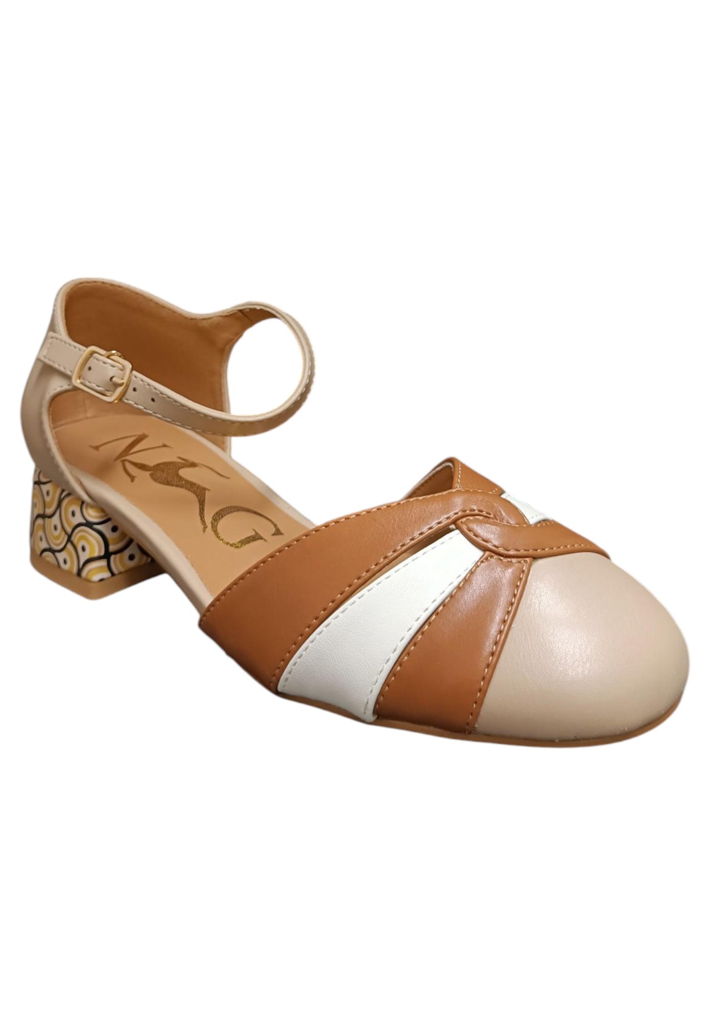 Sandali donna Nazareno Gabrieli beige cuoio multicolor pelle - Eleganza estiva con fibbia