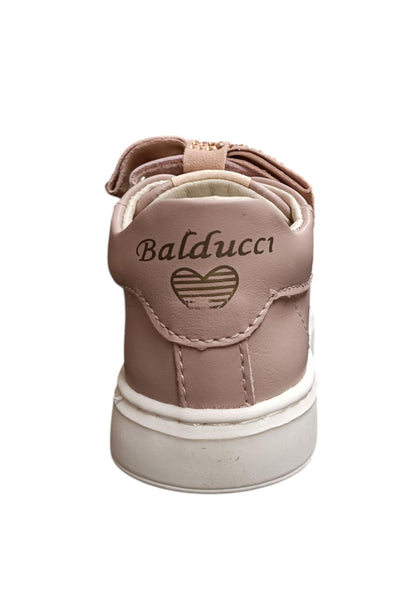 Sneakers primi passi bambina Balducci Cita cipria pelle - Dolcezza e sicurezza con chiusura velcro