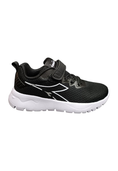 Scarpe sneakers Bambini e ragazzi Diadora evo run  nero-bianco laccio elastico e velcro