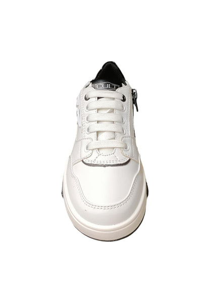 Scarpe sneakers Unisex bambini cult OTRO  bianco-nero laccio e zip laterale