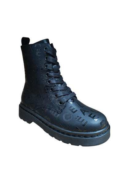 Anfibio bambina Gaelle Elisir nero pelle zip laterale urban style