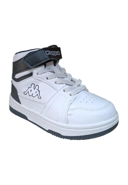 Scarpe sneakers Bambini e ragazzi Kappa KV1  bianco-nero laccio elastico e velcro
