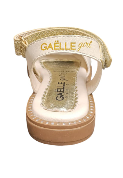 Sandali bambina Gaelle Queen platino pelle glitter