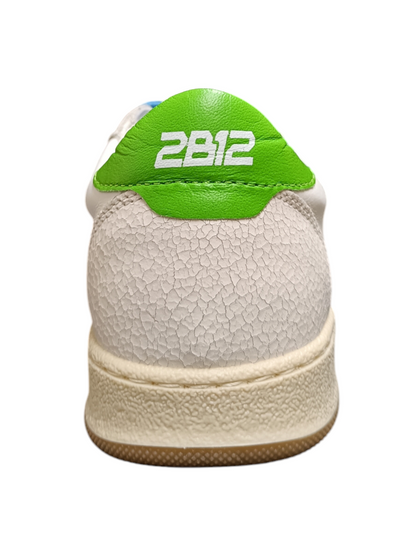 Scarpe sneakers Bambini e ragazzi 2B12 JRPLAY  bianco-celeste-verde laccio