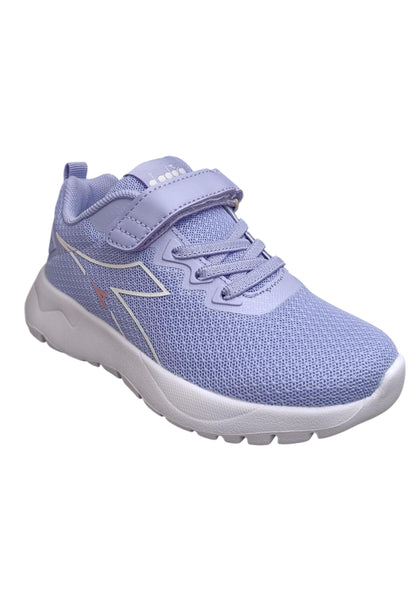 Scarpe sneakers Bambine e ragazze Diadora evo run  celeste-bianco laccio elastico e velcro