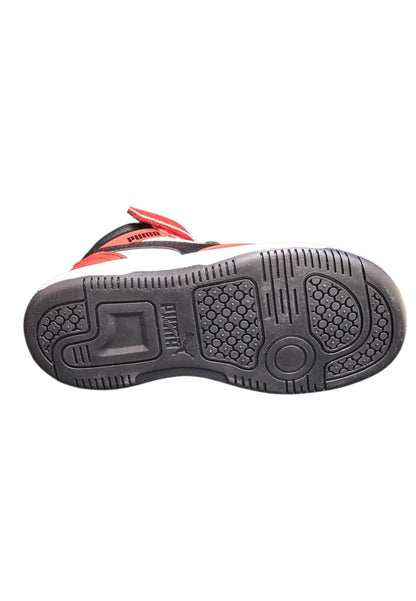 Puma Rebound Sneakers Bambino Ragazzo Bianco Rosso Nero - Scarpe Ginnastica Velcro