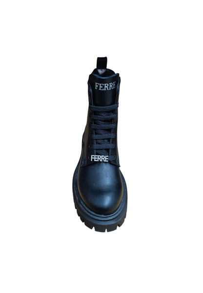 Anfibio bambina Ferrè Martin nero pelle zip laterale urban style