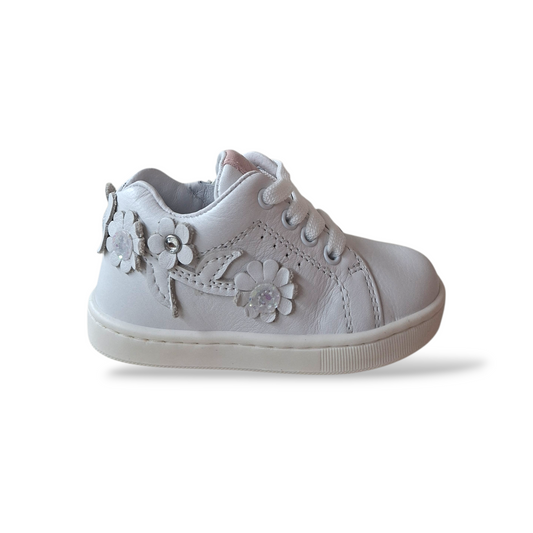 Scarpe sneakers Bambine balducci cita 7203B linea soft bianco laccio e zip laterale