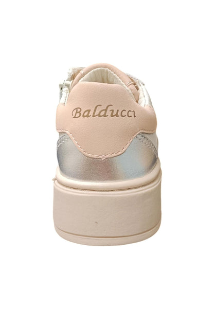 Scarpe sneakers Bambine e ragazze balducci KIABI  bianco-rosa laccio e zip laterale